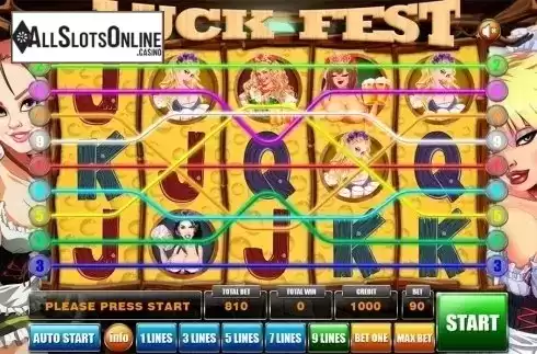 Reels screen. Luck Fest from GameX