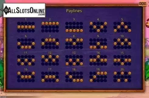 Paylines. Lava Loca from Booming Games