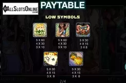 Paytable 2. Live Slot from Spinomenal