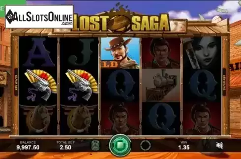 Win Screen. Lost Saga from Caleta Gaming