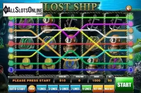 Reels screen. Lost Ship from GameX