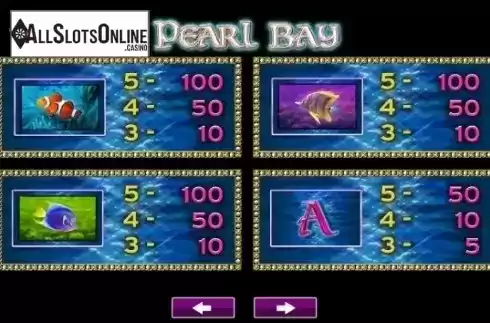 Paytable 2. Pearl Bay (High 5 Games) from High 5 Games