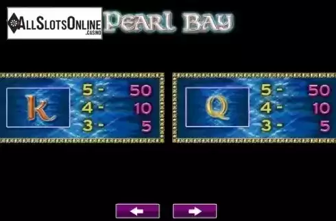 Paytable 3. Pearl Bay (High 5 Games) from High 5 Games