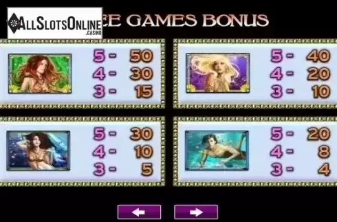 Paytable 4. Pearl Bay (High 5 Games) from High 5 Games