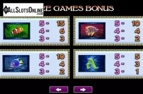 Paytable 5. Pearl Bay (High 5 Games) from High 5 Games