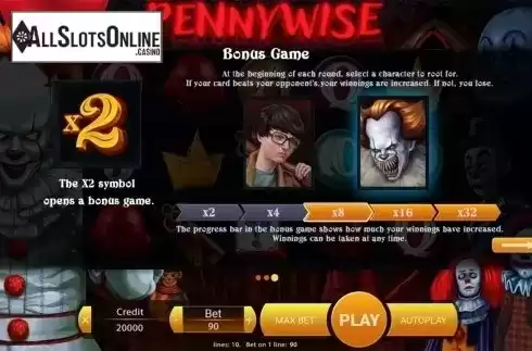 Paytable 3. Pennywise from X Play