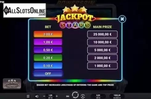 Jackpot. Powerspin from Relax Gaming