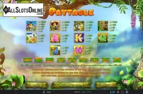 Paytable 1. Queen Bee from GamePlay