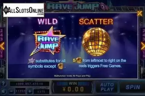 Wild & Scatter. Rave Jump from CQ9Gaming