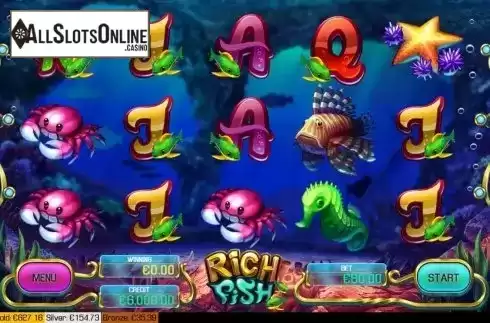 Reel screen. Rich Fish from Apollo Games