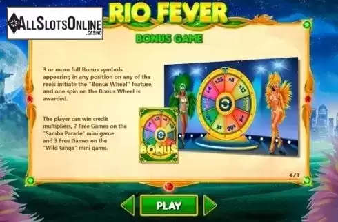 Paytable 4. Rio Fever (Pariplay) from Pariplay