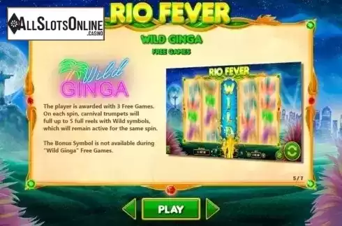 Paytable 5. Rio Fever (Pariplay) from Pariplay
