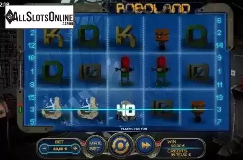 Win Screen. Roboland from Spinmatic