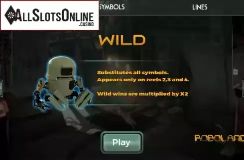 Paytable. Wild. Roboland from Spinmatic
