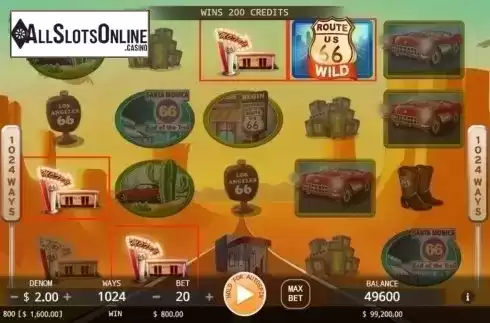 Win Screen. Route 66 from KA Gaming
