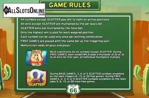 Game Rules. Route 66 from KA Gaming