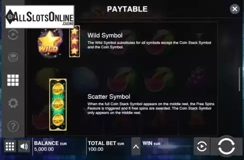 Paytable 3. Star Fall from Push Gaming