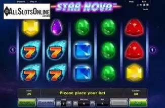 Game Workflow screen. Star Nova from Novomatic
