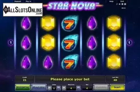 Win Screen. Star Nova from Novomatic
