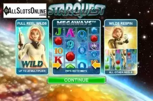 Game features. StarQuest from Big Time Gaming