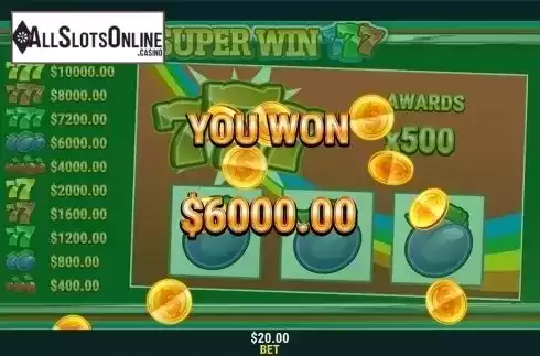 Win screen. Super Win (Slot Factory) from Slot Factory