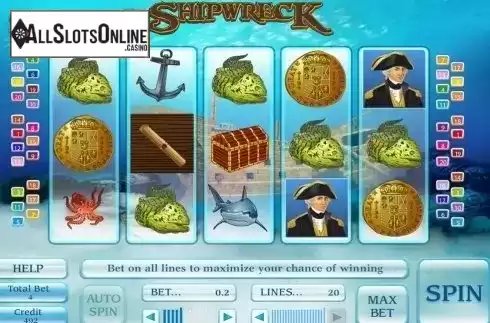 Game Workflow screen. Shipwreck from Bwin.Party