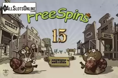 Free Spins screen. Snailtown from Thunderspin