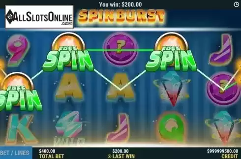 Win Screen 2. SpinBurst from Slot Factory