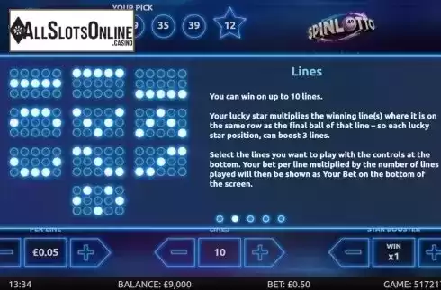 Lines. Spinlotto from gamevy