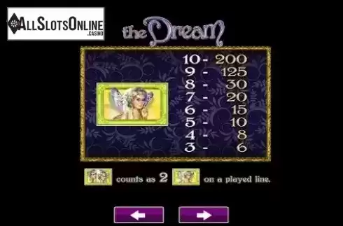 Paytable 2. The Dream from High 5 Games