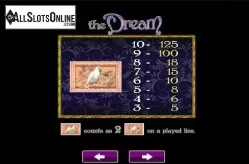 Paytable 5. The Dream from High 5 Games