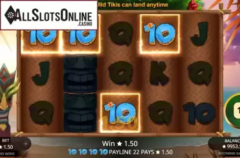 Win screen 3. Tiki Wins from Booming Games