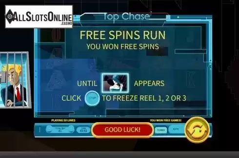 Free spins screen. Top Chase from Skywind Group