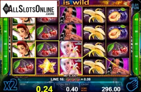 Win screen 2. Wet & Juicy from Casino Technology