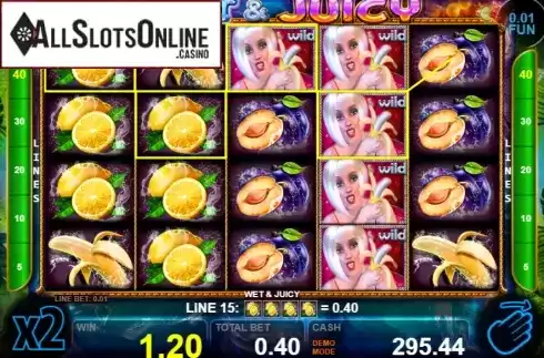 Win screen 3. Wet & Juicy from Casino Technology