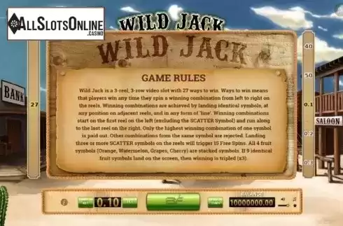 Screen3. Wild Jack (BF Games) from BF games