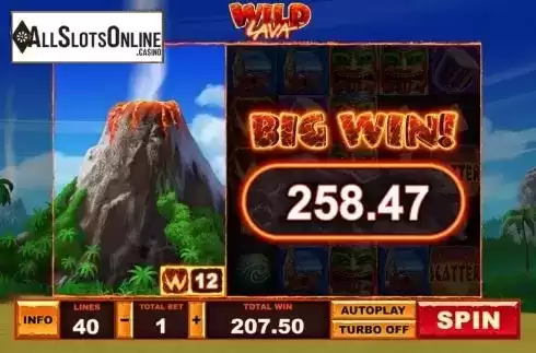 Big Win. Wild Lava from Playtech Origins