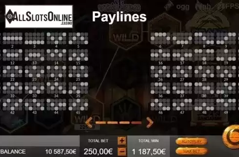 Paylines. Wild Sumo from Gamatron