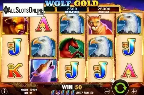 Wild win screen. Wolf Gold from Pragmatic Play
