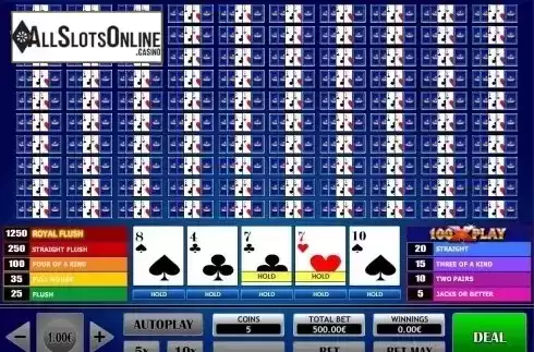 Game Screen. 100x Play Poker from iSoftBet