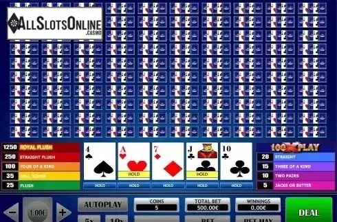 Game Screen. 100x Play Poker from iSoftBet