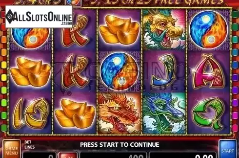 Reels screen. 3 Dragons from Casino Technology