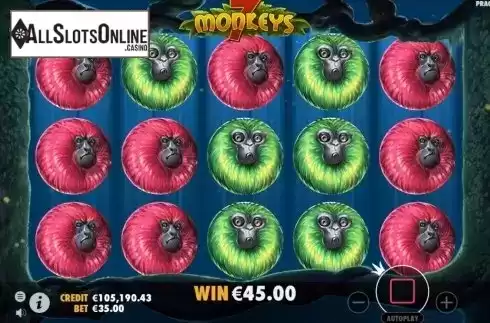 Win Screen 2. 7 Monkeys from Pragmatic Play