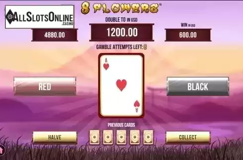 Gamble game screen 2. 8 Flowers from SYNOT