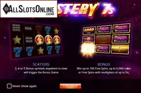 Screen 1. Mystery 7s from iSoftBet