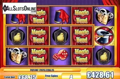 Free Spins screen. Magic Wand from WMS