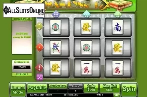 Reels screen. Mahjong 13 from Aiwin Games
