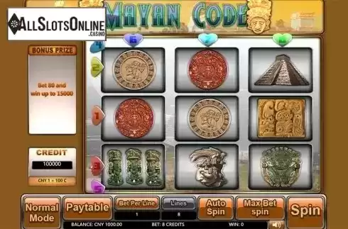 Reels screen. Mayan Code from Aiwin Games