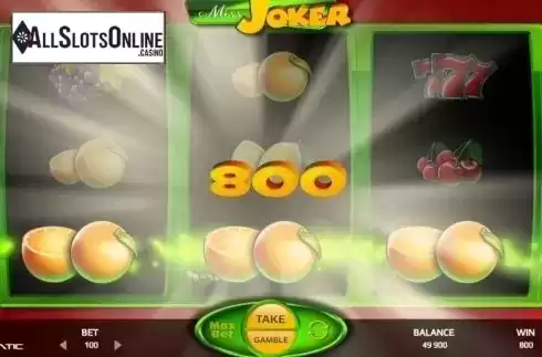Win Screen. Miss Joker from Promatic Games