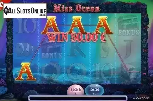 Free spins screen 2. Miss Ocean from Capecod Gaming